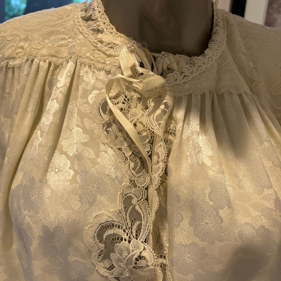 Christian Dior Lingerie Housecoat Laced  Duster White Kimono Belted M Robe - Picture 2 of 11